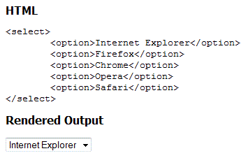 html select input