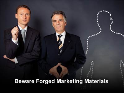 Beware Forged Marketing Materials
