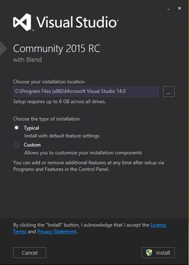 Visual Studio Community Edition Install